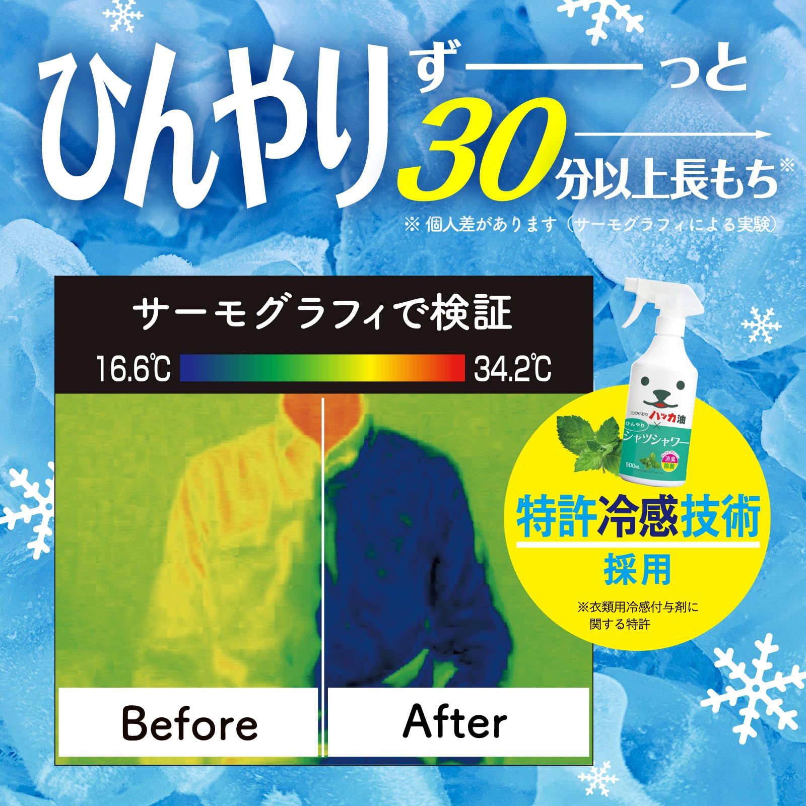 Amazon | 北見ハッカ油配合 ひんやりシャツスプレー 500ml | ときわ